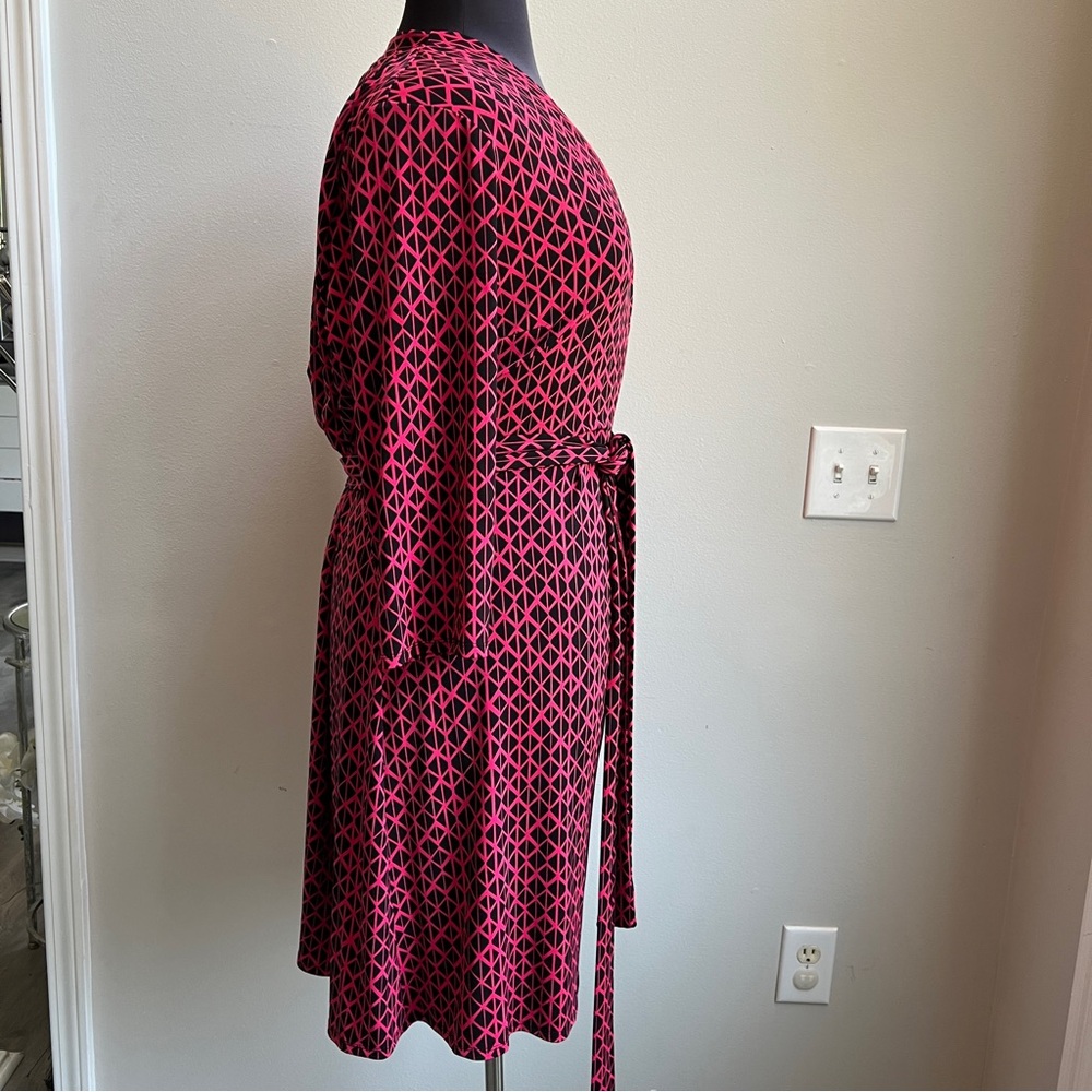 Liz Claiborne Geometric Patterned Wrap Dress Size… - image 3